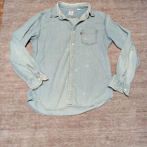 Levi's Light Blue Casual Denim Shirt Grunge Work Wear Workwear Farm Cottage